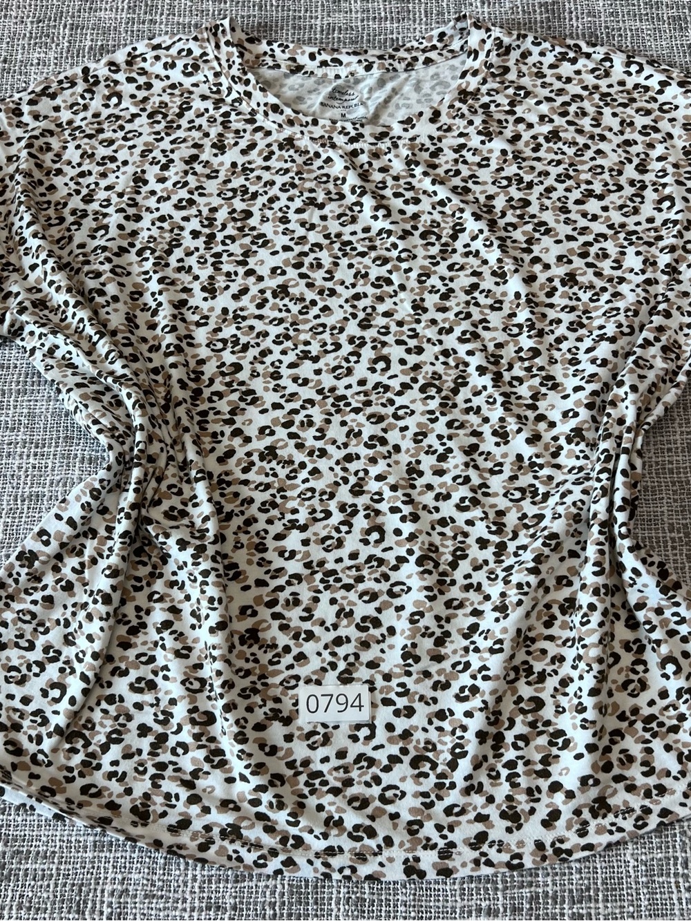 Banana Republic Beige and Brown Leopard Long Sleeve Top